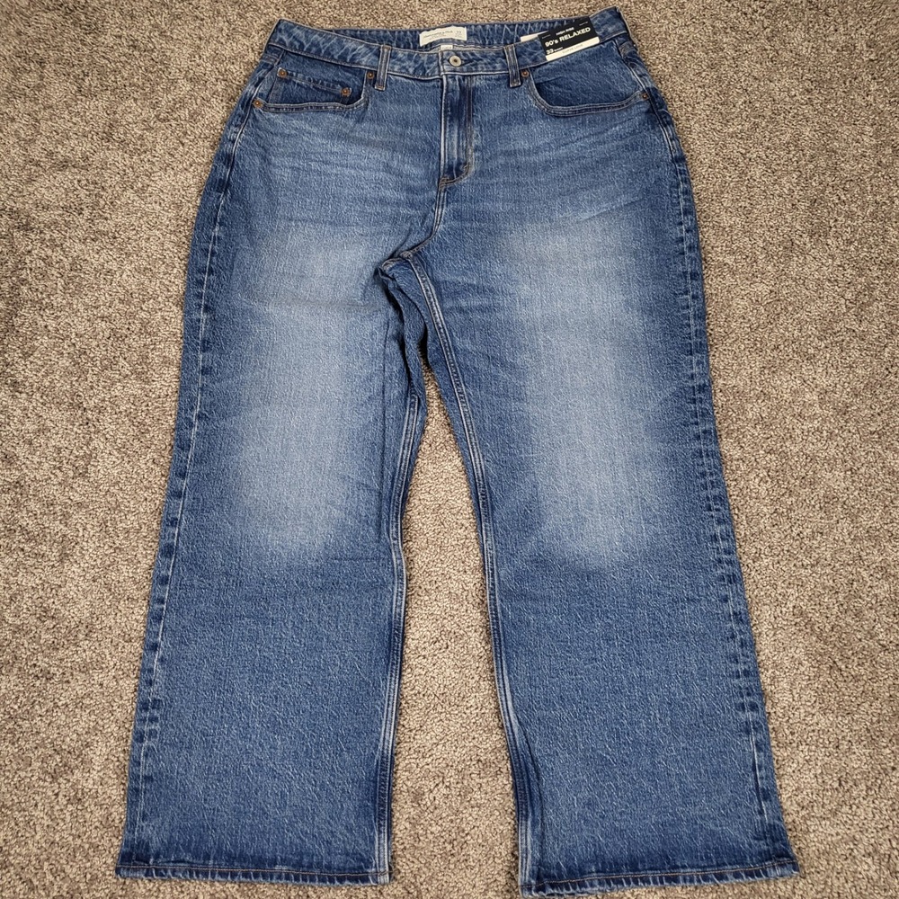 Abercrombie & Fitch 90s Relaxed Jeans Women 33 Short Blue Curve Love High Rise